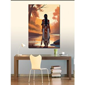 Kanvas Tablo Göle Bakan Kızılderili Kadın 70x100 cm
