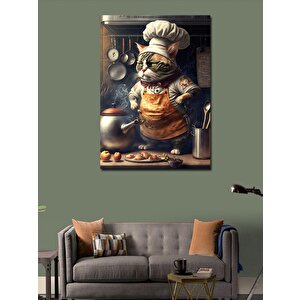 Kanvas Tablo Aşçı Kedi 100x140 cm