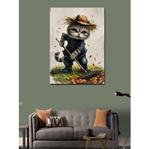 Kanvas Tablo Bahçivan Kedi 100x140 cm