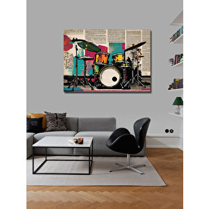 Kanvas Tablo Bateri Davul Temalı 100x140 cm