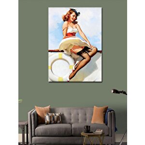 Kanvas Tablo Denizci Pin Up Kadın