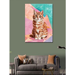 Kanvas Tablo Sevimli Turuncu Kedi 100x140 cm