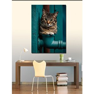 Kanvas Tablo Boruda Oturan Sevimli Kedi