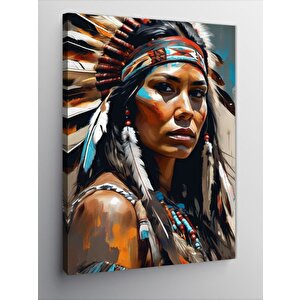 Kanvas Tablo Kızılderili Kadın 100x140 cm
