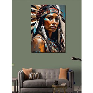 Kanvas Tablo Kızılderili Kadın 100x140 cm