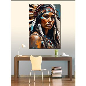 Kanvas Tablo Kızılderili Kadın 100x140 cm