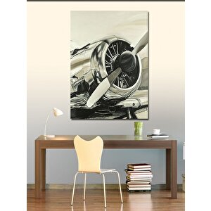 Kanvas Tablo Tek Pervaneli Uçak 70x100 cm