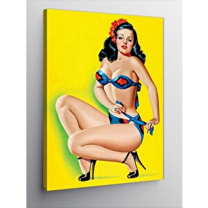 Kanvas Tablo Bikinili Pin Up Kızı