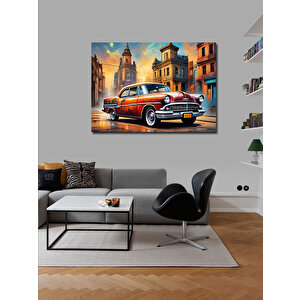 Kanvas Tablo Kırmızı Klasik Araba 100x140 cm