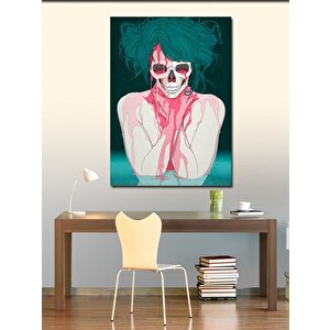 Kanvas Tablo İskelet Kadın 100x140 cm