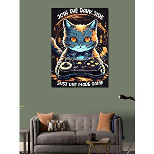 Kanvas Tablo Konsol Oynayan Kedi 70x100 cm