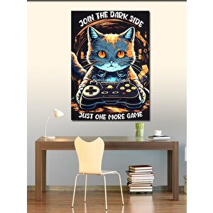 Kanvas Tablo Konsol Oynayan Kedi 70x100 cm