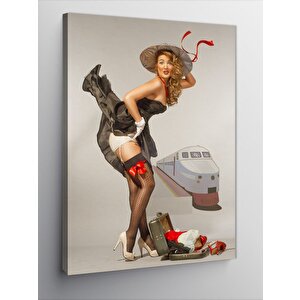 Kanvas Tablo Sakar Pin Up Kızı