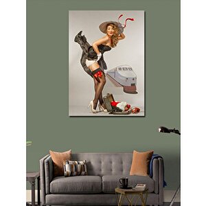 Kanvas Tablo Sakar Pin Up Kızı