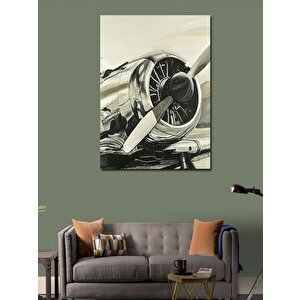 Kanvas Tablo Tek Pervaneli Uçak 100x140 cm