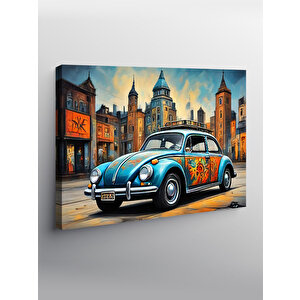 Kanvas Tablo Grafitili Kaplumbağa Araba 70x100 cm