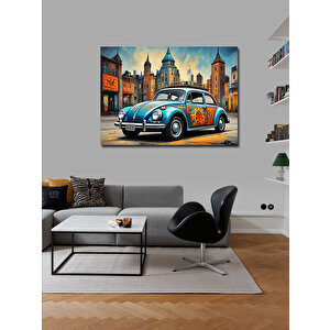 Kanvas Tablo Grafitili Kaplumbağa Araba 70x100 cm