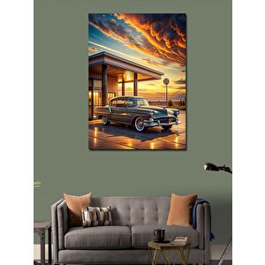 Kanvas Tablo Çöl Ve Klasik Araba 100x140 cm