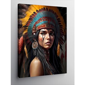 Kanvas Tablo Kızılderili Kız 100x140 cm