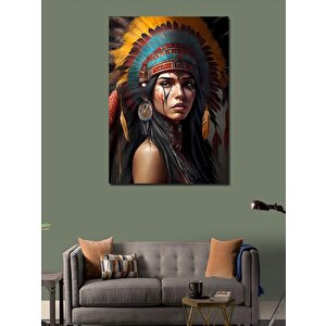 Kanvas Tablo Kızılderili Kız 100x140 cm