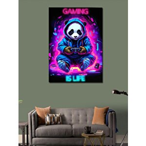 Kanvas Tablo Gamer Panda 100x140 cm