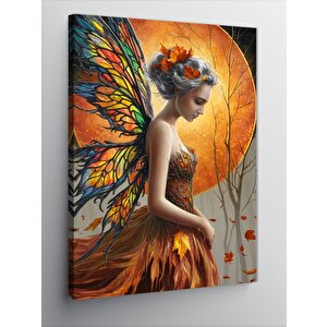 Kanvas Tablo Peri Kızı Ve Ay 100x140 cm
