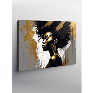 Kanvas Tablo Siyah Beyaz Afrikalı Kadın 70x100 cm