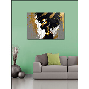 Kanvas Tablo Siyah Beyaz Afrikalı Kadın 70x100 cm