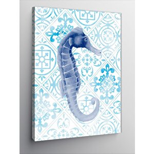 Kanvas Tablo Deniz Atı Ve Mavi Motifler 70x100 cm