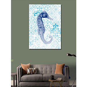 Kanvas Tablo Deniz Atı Ve Mavi Motifler 70x100 cm