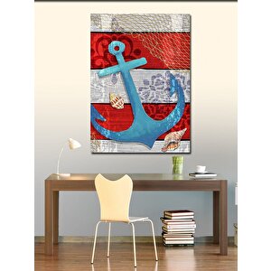 Kanvas Tablo Denizci Çapası Ve Ağ 70x100 cm