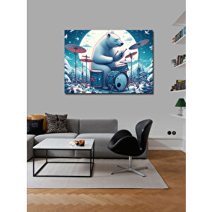 Kanvas Tablo Bateri Çalan Kutup Ayısı 100x140 cm