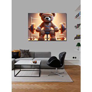 Kanvas Tablo Spor Yapan Ayıcık 100x140 cm