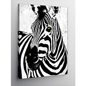 Kanvas Tablo Siyah Beyaz Zebra 70x100 cm