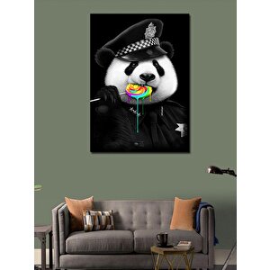 Kanvas Tablo Lolipop Yiyen Panda