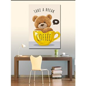 Kanvas Tablo Fincandaki Peluş Ayı