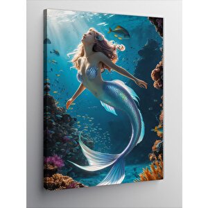 Kanvas Tablo Su Altındaki Deniz Kızı 100x140 cm
