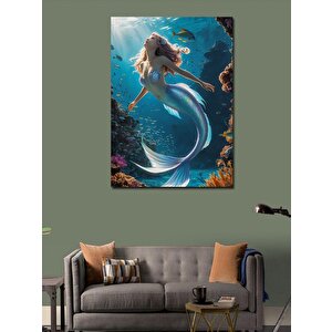 Kanvas Tablo Su Altındaki Deniz Kızı 100x140 cm