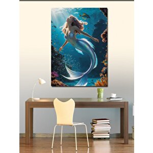 Kanvas Tablo Su Altındaki Deniz Kızı 100x140 cm