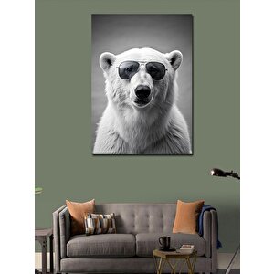 Kanvas Tablo Güneş Gözlüklü Kutup Ayısı 100x140 cm