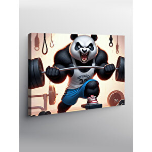 Kanvas Tablo Dambıl Kaldıran Panda