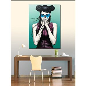 Kanvas Tablo Maskeli Kadın 100x140 cm