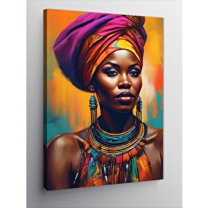 Kanvas Tablo Afrikalı Kadın 100x140 cm