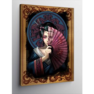 Kanvas Tablo Kuru Kafa Ve Japon Kadın 70x100 cm
