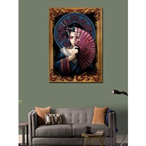 Kanvas Tablo Kuru Kafa Ve Japon Kadın 70x100 cm