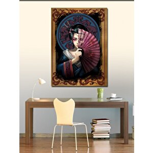 Kanvas Tablo Kuru Kafa Ve Japon Kadın 70x100 cm