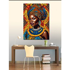 Kanvas Tablo Afrikalı Kadın Ve Desenler 100x140 cm