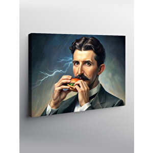 Kanvas Tablo Nikola Tesla Ve Hamburger