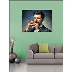 Kanvas Tablo Nikola Tesla Ve Hamburger