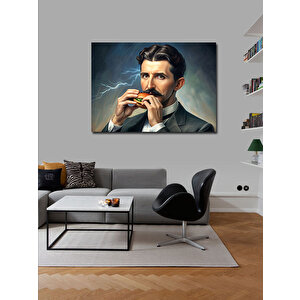 Kanvas Tablo Nikola Tesla Ve Hamburger